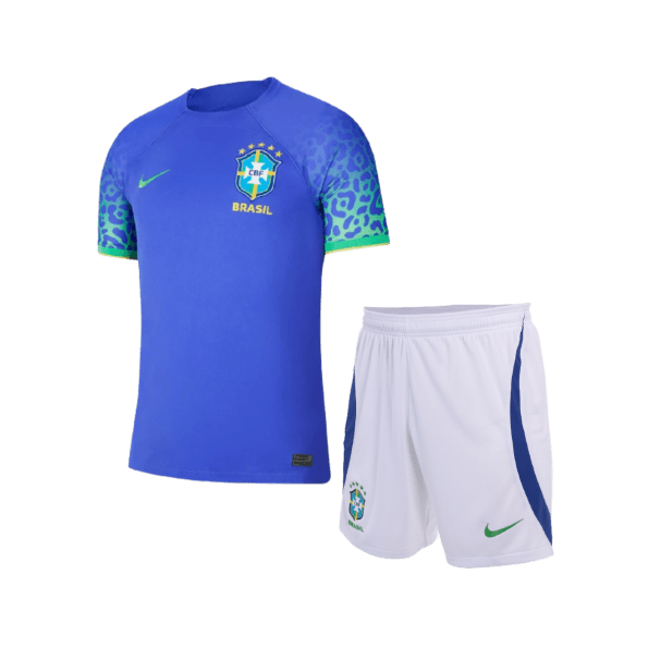 Conjunto Infantil Brasil Away 2022 - Azul