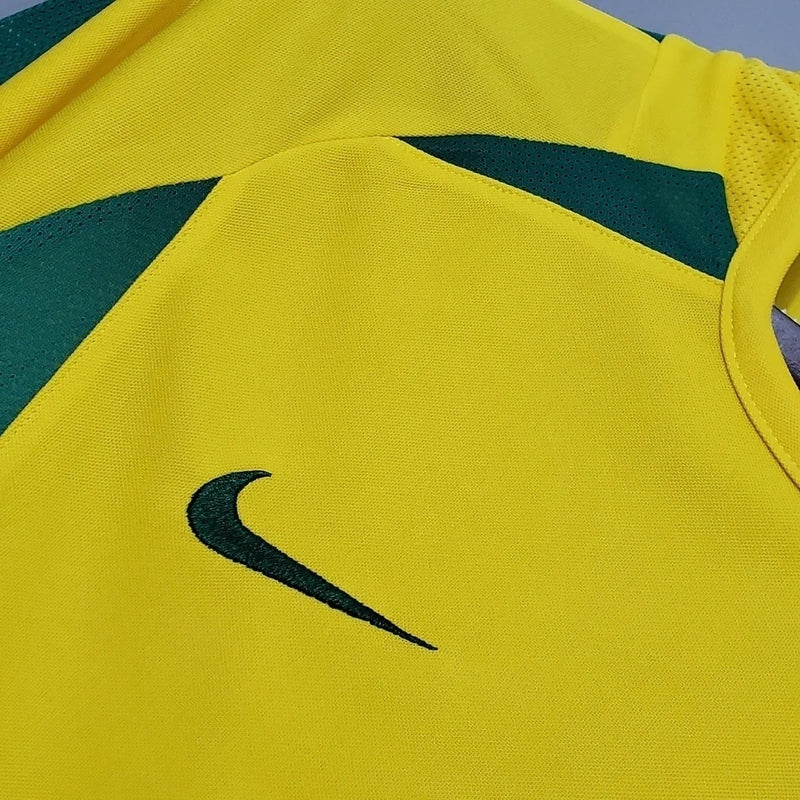 Camisa Seleção Brasileira Retrô Home 2002 Torcedor Nike Masculina - Amarela