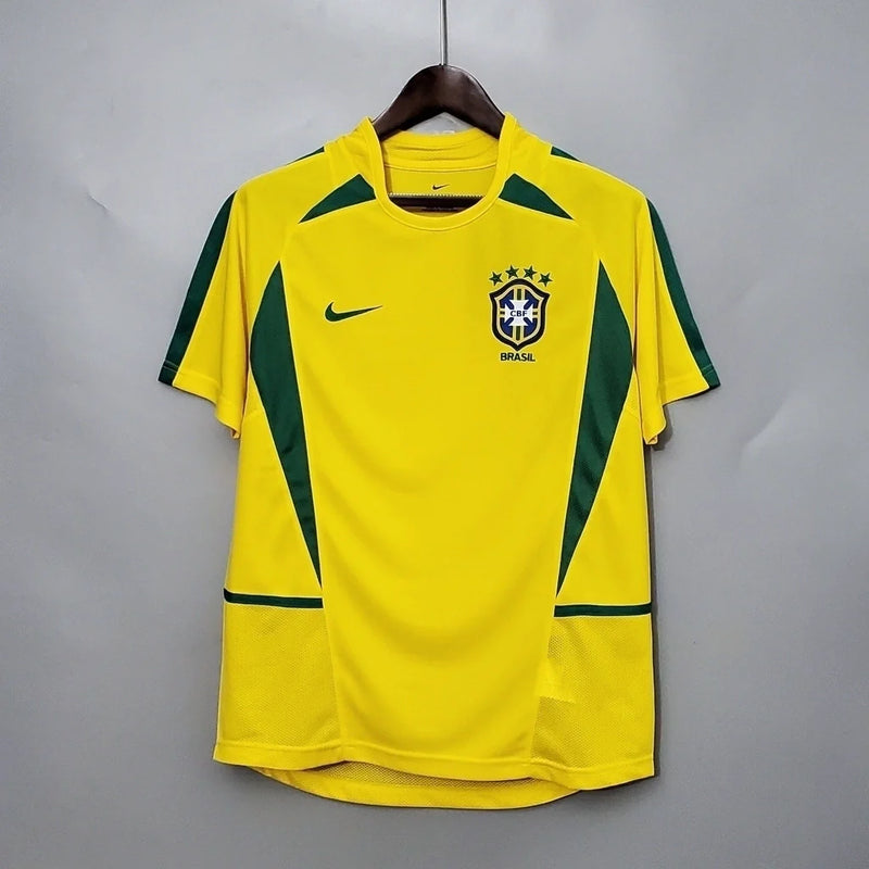 Camisa Seleção Brasileira Retrô Home 2002 Torcedor Nike Masculina - Amarela